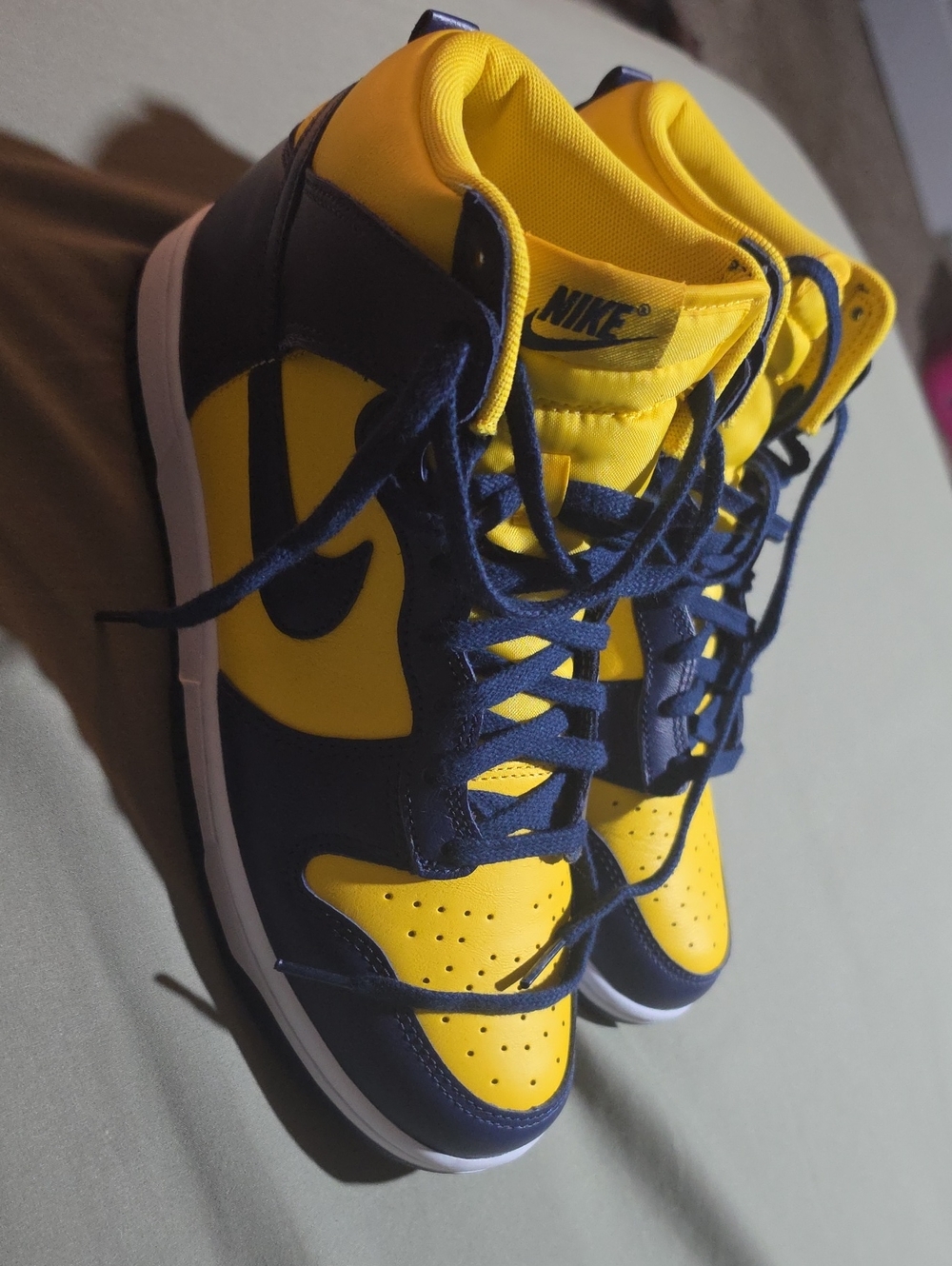 Nike Kids High-Top Sneakers in Yellow and Navy